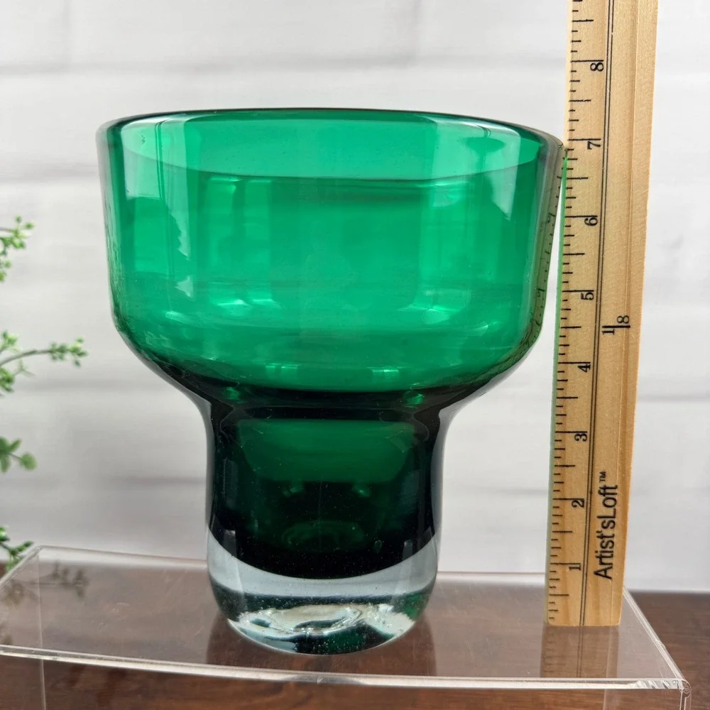 Blenko 596 Nile Green Art Glass Vase Wayne Husted Mid Century